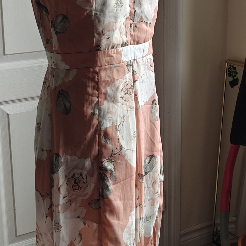 Dynamite Pink and Cream Halter Maxi Dress - Picture 2 of 6